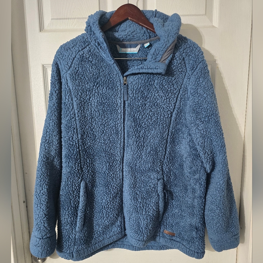Women's Free Country Fleece Sherpa Hooded Jacket Sz 2X - Picture 4 of 7